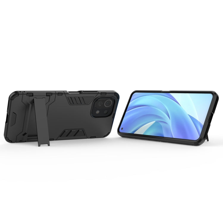 For Xiaomi Mi 11 Lite Shockproof PC + TPU Protective Case with Hidden Holder(Black) - Xiaomi Cases by buy2fix | Online Shopping UK | buy2fix