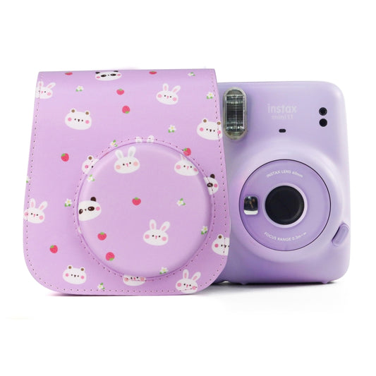 Painted Series Camera Bag with Shoulder Strap for Fujifilm Instax mini 11(Fruit Animal) by buy2fix