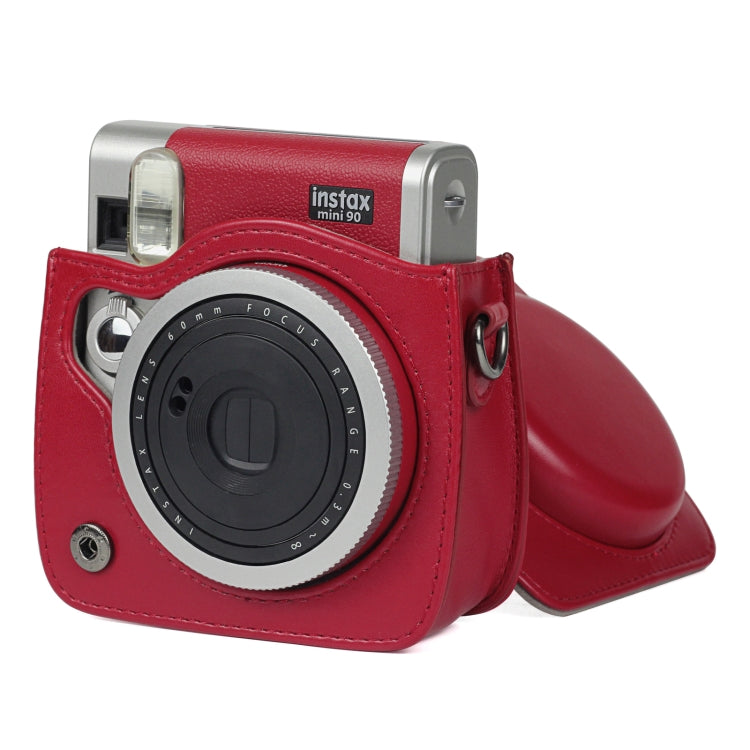 Solid Color PU Camera Bag with Shoulder Strap for Fujifilm Instax mini 90(Red) by buy2fix