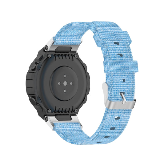 For Amazfit T-Rex Pro / Amazfit T-Rex Nylon Canvas Watch Band with Dismantling Tools, One Size(Baby Blue) - Watch Bands by buy2fix | Online Shopping UK | buy2fix