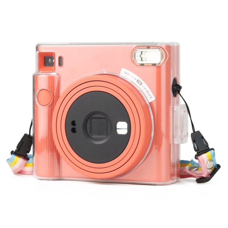 Clear Crystal Camera Bag with Shoulder Strap for Fujifilm Instax Square SQ1 by buy2fix