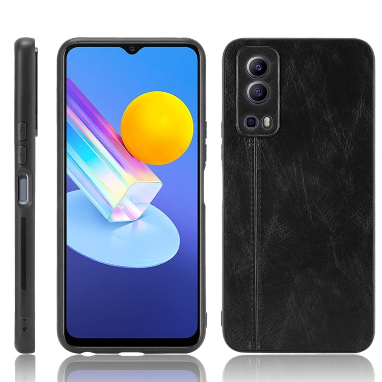 For vivo Y72 5G / iQOO Z3 5G Shockproof Sewing Cow Pattern Skin PC + PU + TPU Case(Black) - vivo Cases by buy2fix | Online Shopping UK | buy2fix