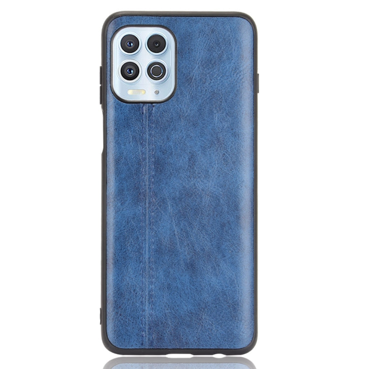 For Motorola Edge S / Moto G100 Shockproof Sewing Cow Pattern Skin PC + PU + TPU Case(Blue) - Motorola Cases by buy2fix | Online Shopping UK | buy2fix