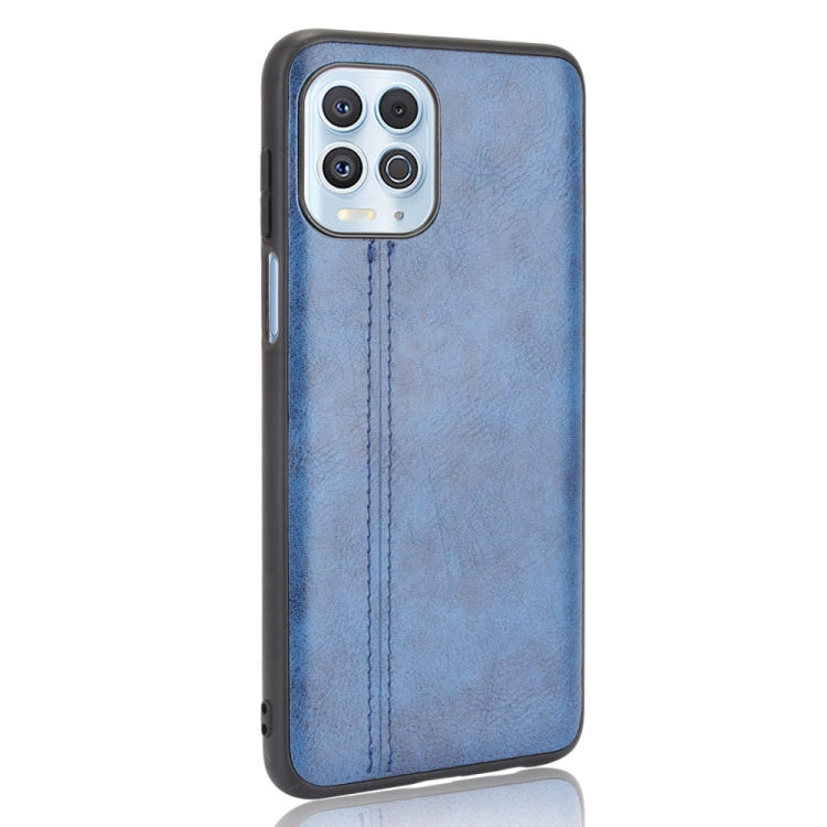 For Motorola Edge S / Moto G100 Shockproof Sewing Cow Pattern Skin PC + PU + TPU Case(Blue) - Motorola Cases by buy2fix | Online Shopping UK | buy2fix