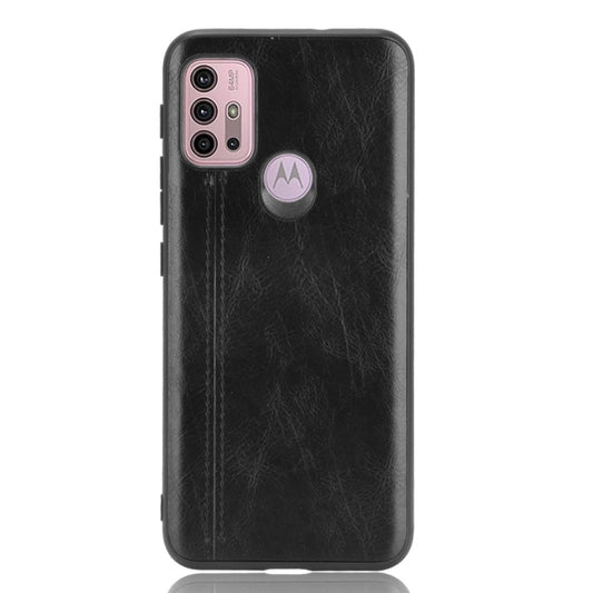 For Motorola Moto G30 / G10 Shockproof Sewing Cow Pattern Skin PC + PU + TPU Case(Black) - Motorola Cases by buy2fix | Online Shopping UK | buy2fix