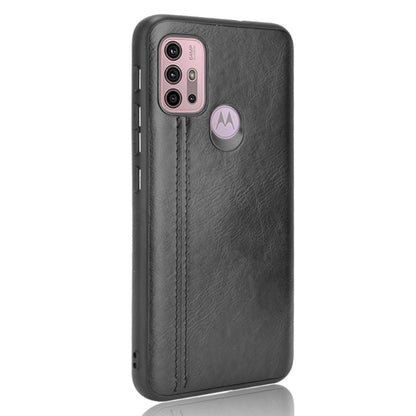 For Motorola Moto G30 / G10 Shockproof Sewing Cow Pattern Skin PC + PU + TPU Case(Black) - Motorola Cases by buy2fix | Online Shopping UK | buy2fix