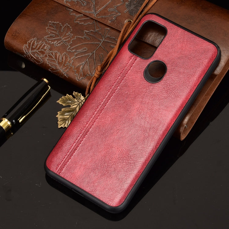 For Motorola Moto G30 / G10 Shockproof Sewing Cow Pattern Skin PC + PU + TPU Case(Red) - Motorola Cases by buy2fix | Online Shopping UK | buy2fix