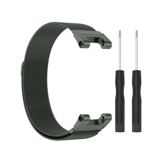 For Amazfit T-Rex Pro / Amazfit T-Rex Milanese Magnetic Metal Watch Band(Olive Green) - Watch Bands by buy2fix | Online Shopping UK | buy2fix