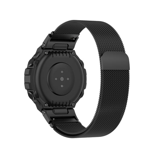 For Amazfit T-Rex Pro / Amazfit T-Rex Milanese Magnetic Metal Watch Band(Black) - Watch Bands by buy2fix | Online Shopping UK | buy2fix