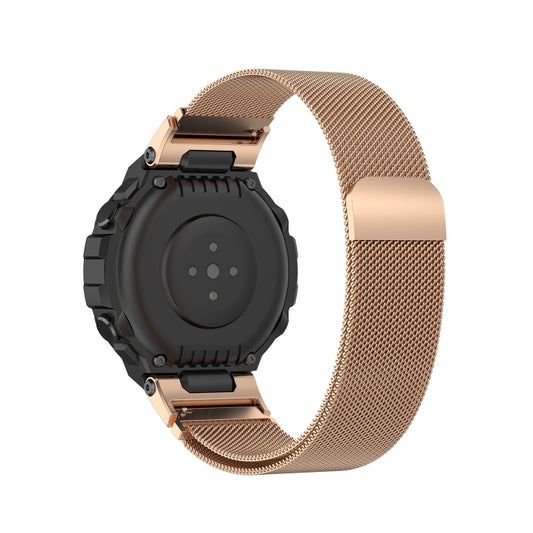 For Amazfit T-Rex Pro / Amazfit T-Rex Milanese Magnetic Metal Watch Band(Rose Gold) - Watch Bands by buy2fix | Online Shopping UK | buy2fix