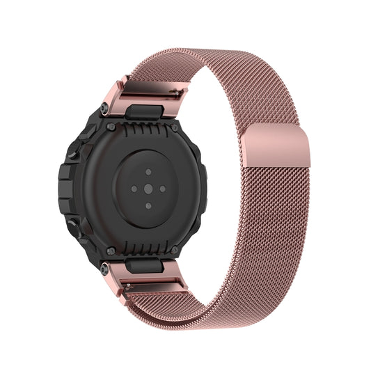 For Amazfit T-Rex Pro / Amazfit T-Rex Milanese Magnetic Metal Watch Band(Pink) - Watch Bands by buy2fix | Online Shopping UK | buy2fix