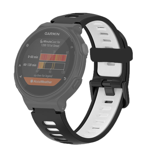 For Garmin Forerunner 220/230/235/620/630/735XT Two-color Silicone Watch Band(Black+White) - Watch Bands by buy2fix | Online Shopping UK | buy2fix