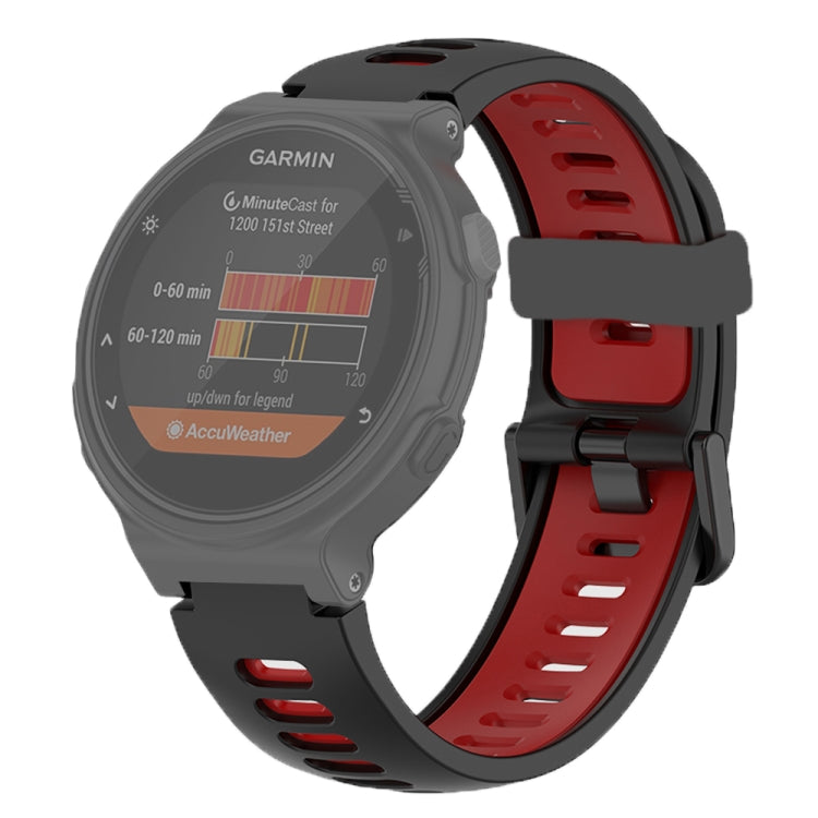 For Garmin Forerunner 220/230/235/620/630/735XT Two-color Silicone Watch Band(Black+Red) - Watch Bands by buy2fix | Online Shopping UK | buy2fix
