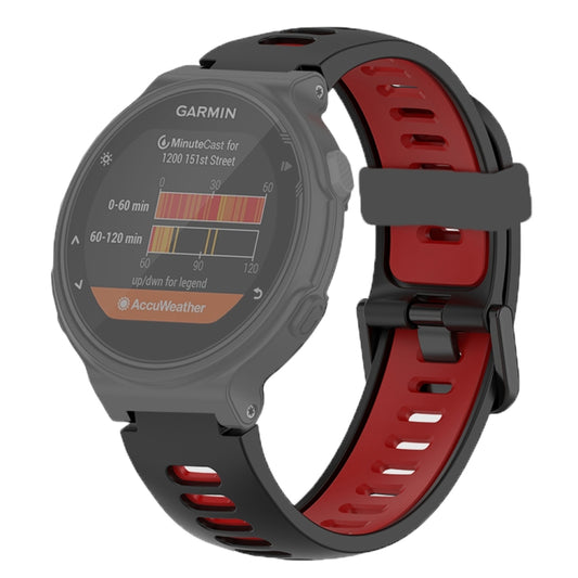 For Garmin Forerunner 220/230/235/620/630/735XT Two-color Silicone Watch Band(Black+Red) - Watch Bands by buy2fix | Online Shopping UK | buy2fix
