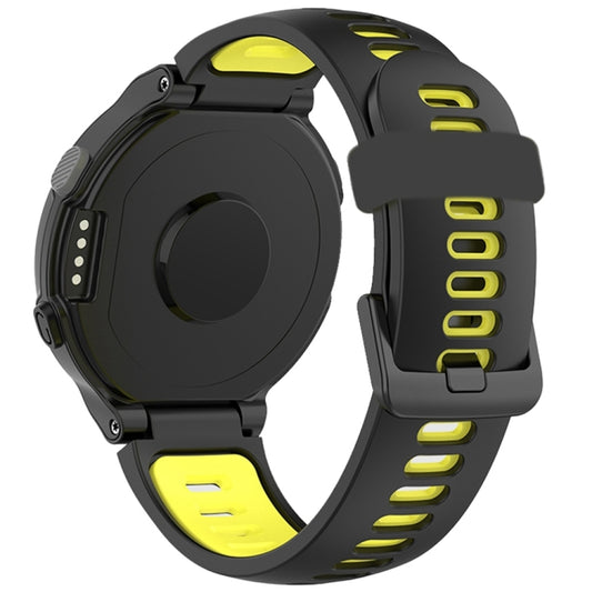 For Garmin Forerunner 220/230/235/620/630/735XT Two-color Silicone Watch Band(Black+Yellow) - Watch Bands by buy2fix | Online Shopping UK | buy2fix