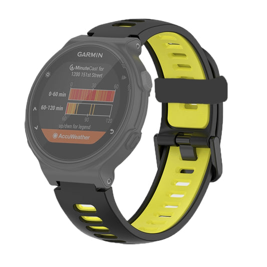 For Garmin Forerunner 220/230/235/620/630/735XT Two-color Silicone Watch Band(Black+Yellow) - Watch Bands by buy2fix | Online Shopping UK | buy2fix