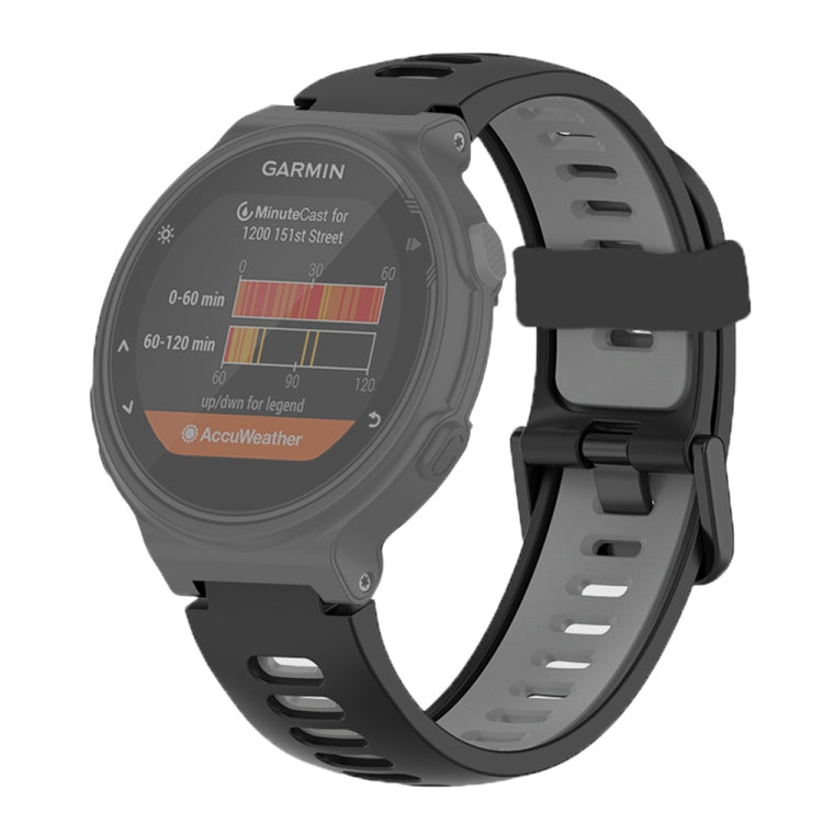 For Garmin Forerunner 220/230/235/620/630/735XT Two-color Silicone Watch Band(Black+Grey) - Watch Bands by buy2fix | Online Shopping UK | buy2fix