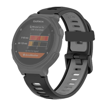 For Garmin Forerunner 220/230/235/620/630/735XT Two-color Silicone Watch Band(Black+Grey) - Watch Bands by buy2fix | Online Shopping UK | buy2fix