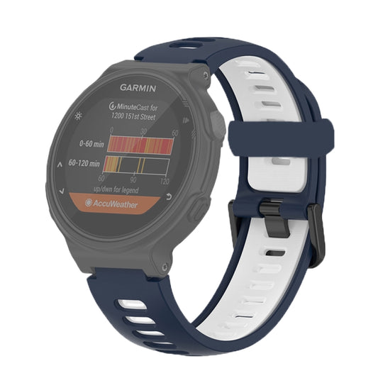 For Garmin Forerunner 220/230/235/620/630/735XT Two-color Silicone Watch Band(Blue+White) - Watch Bands by buy2fix | Online Shopping UK | buy2fix