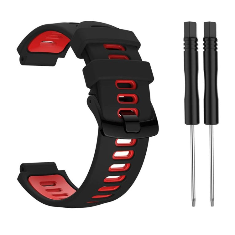 For Garmin Forerunner 220/230/235/620/630/735XT Two-color Silicone Watch Band(Black+Red) - Watch Bands by buy2fix | Online Shopping UK | buy2fix