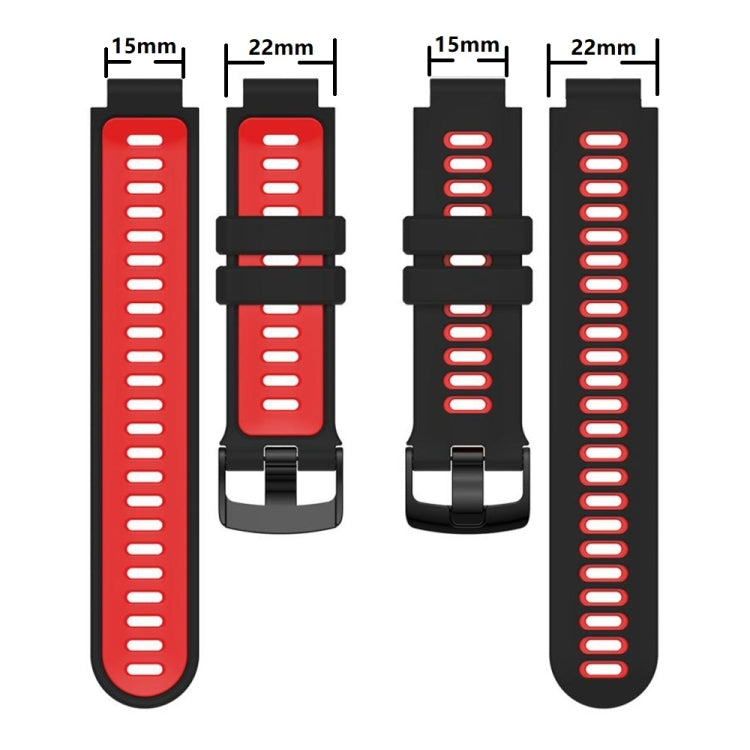 For Garmin Forerunner 220/230/235/620/630/735XT Two-color Silicone Watch Band(Black+Red) - Watch Bands by buy2fix | Online Shopping UK | buy2fix