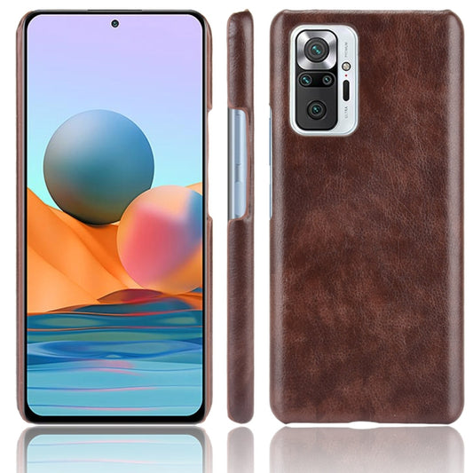 For Xiaomi Redmi Note 10 Pro (India version) / Note 10 Pro Max Shockproof Litchi Texture PC + PU Case(Brown) - Xiaomi Cases by buy2fix | Online Shopping UK | buy2fix