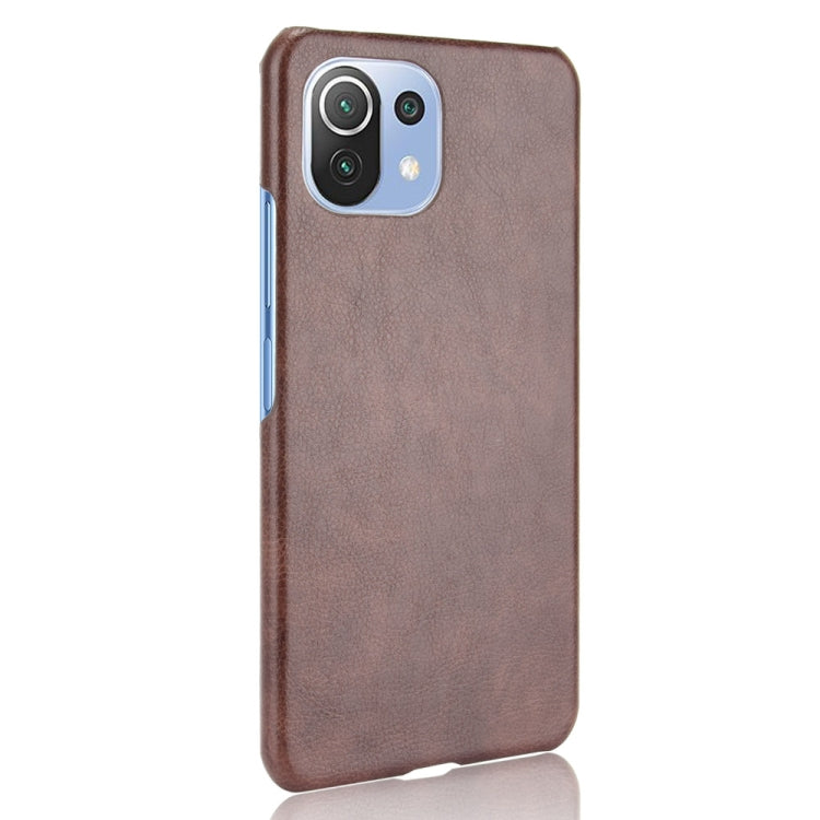 For Xiaomi Mi 11 Lite Shockproof Litchi Texture PC + PU Case(Brown) - Xiaomi Cases by buy2fix | Online Shopping UK | buy2fix