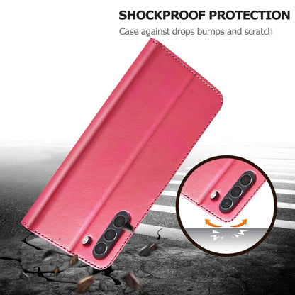 For Samsung Galaxy S21 FE LC.IMEEKE Calf Texture Horizontal Flip Leather Case, with Holder & Card Slots & Wallet(Red) - Galaxy Phone Cases by LC.IMEEKE | Online Shopping UK | buy2fix
