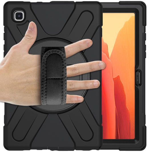 For Samsung Galaxy Tab A7 10.4 2020 T500 / T505 Shockproof Colorful Silicone + PC Protective Case with Holder & Shoulder Strap & Hand Strap(Black) - Other Galaxy Tab PC by buy2fix | Online Shopping UK | buy2fix