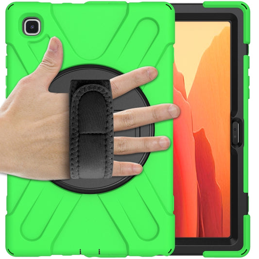 For Samsung Galaxy Tab A7 10.4 2020 T500 / T505 Shockproof Colorful Silicone + PC Protective Case with Holder & Shoulder Strap & Hand Strap(Green) - Other Galaxy Tab PC by buy2fix | Online Shopping UK | buy2fix