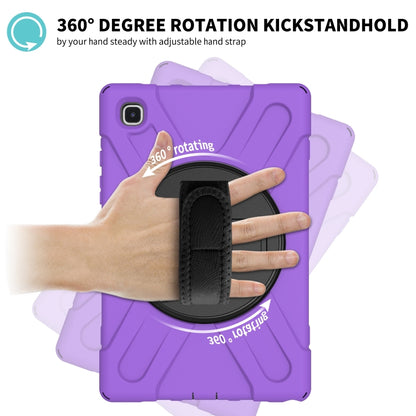For Samsung Galaxy Tab A7 10.4 2020 T500 / T505 Shockproof Colorful Silicone + PC Protective Case with Holder & Shoulder Strap & Hand Strap(Purple) - Other Galaxy Tab PC by buy2fix | Online Shopping UK | buy2fix