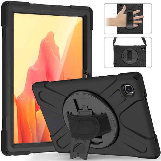 For Samsung Galaxy Tab A7 10.4 2020 T500 / T505 Shockproof Colorful Silicone + PC Protective Case with Holder & Shoulder Strap & Hand Strap & Screen Protector(Black) - Other Galaxy Tab PC by buy2fix | Online Shopping UK | buy2fix