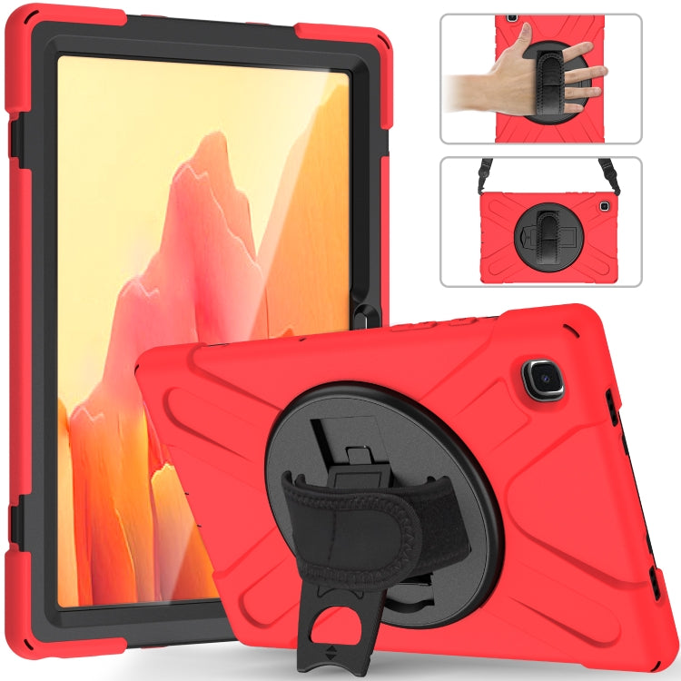 For Samsung Galaxy Tab A7 10.4 2020 T500 / T505 Shockproof Colorful Silicone + PC Protective Case with Holder & Shoulder Strap & Hand Strap & Screen Protector(Red) - Other Galaxy Tab PC by buy2fix | Online Shopping UK | buy2fix