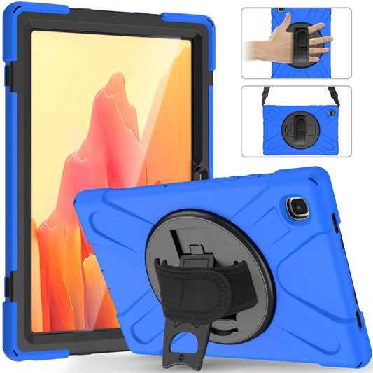 For Samsung Galaxy Tab A7 10.4 2020 T500 / T505 Shockproof Colorful Silicone + PC Protective Case with Holder & Shoulder Strap & Hand Strap & Screen Protector(Blue) - Other Galaxy Tab PC by buy2fix | Online Shopping UK | buy2fix