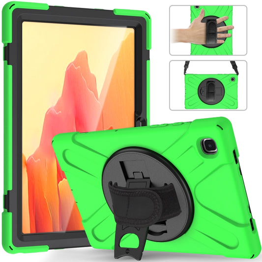 For Samsung Galaxy Tab A7 10.4 2020 T500 / T505 Shockproof Colorful Silicone + PC Protective Case with Holder & Shoulder Strap & Hand Strap & Screen Protector(Green) - Other Galaxy Tab PC by buy2fix | Online Shopping UK | buy2fix