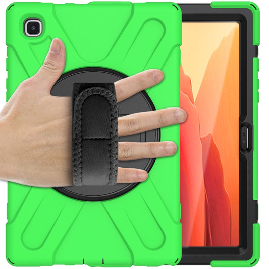 For Samsung Galaxy Tab A7 10.4 2020 T500 / T505 Shockproof Colorful Silicone + PC Protective Case with Holder & Shoulder Strap & Hand Strap & Screen Protector(Green) - Other Galaxy Tab PC by buy2fix | Online Shopping UK | buy2fix