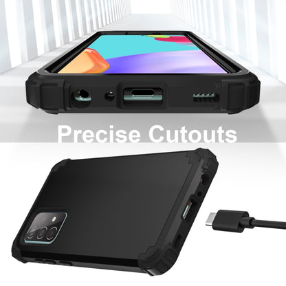 For Samsung Galaxy A52 4G / 5G PC + Silicone Three-piece Shockproof Protection Case(Black) by buy2fix