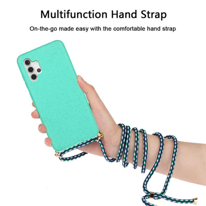 For Samsung Galaxy A32 5G Wheat Straw Material + TPU Protective Case with Lanyard(Green) by buy2fix