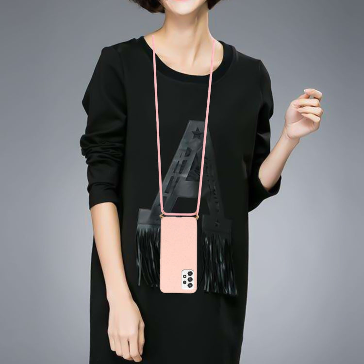 For Samsung Galaxy A52 5G / 4G Wheat Straw Material + TPU Protective Case with Lanyard(Pink) - Galaxy Phone Cases by buy2fix | Online Shopping UK | buy2fix