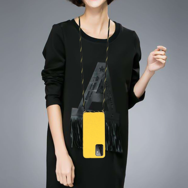 For Samsung Galaxy A72 5G / 4G Wheat Straw Material + TPU Protective Case with Lanyard(Yellow) by buy2fix