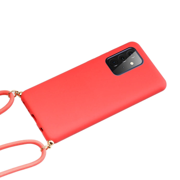 For Samsung Galaxy A72 5G / 4G Wheat Straw Material + TPU Protective Case with Lanyard(Red) by buy2fix
