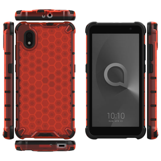 For Alcatel 1B (2020) Shockproof Honeycomb PC + TPU Case(Red) - Alcatel Cases by buy2fix | Online Shopping UK | buy2fix