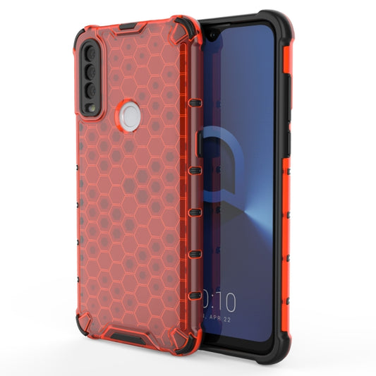 For Alcatel 1S (2020) Shockproof Honeycomb PC + TPU Case(Red) - Alcatel Cases by buy2fix | Online Shopping UK | buy2fix