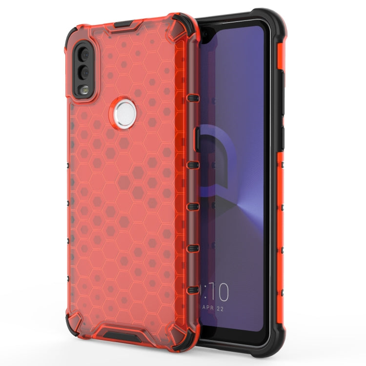 For Alcatel 1V (2020) Shockproof Honeycomb PC + TPU Case(Red) - Alcatel Cases by buy2fix | Online Shopping UK | buy2fix
