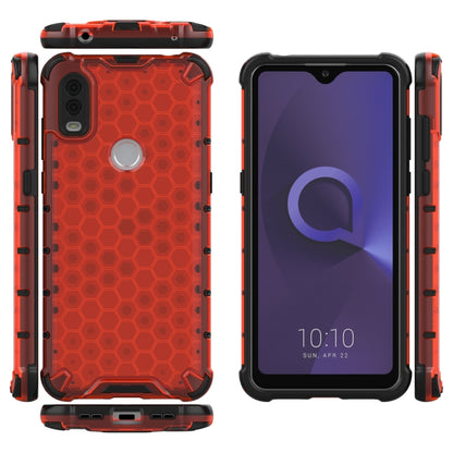 For Alcatel 1V (2020) Shockproof Honeycomb PC + TPU Case(Red) - Alcatel Cases by buy2fix | Online Shopping UK | buy2fix