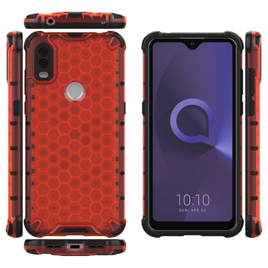 For Alcatel 1V (2020) Shockproof Honeycomb PC + TPU Case(Red) - Alcatel Cases by buy2fix | Online Shopping UK | buy2fix