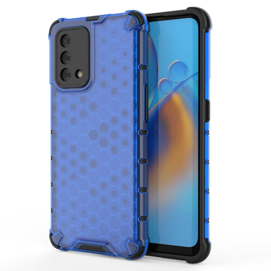 For OPPO A74 4G Shockproof Honeycomb PC + TPU Case(Blue) by buy2fix
