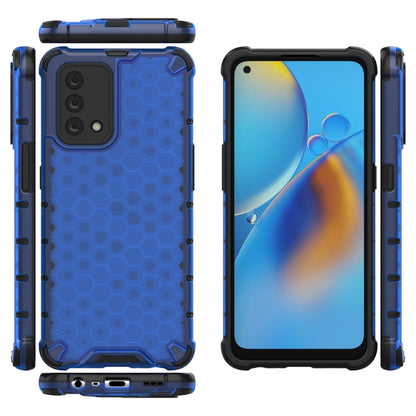 For OPPO A74 4G Shockproof Honeycomb PC + TPU Case(Blue) by buy2fix