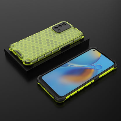 For OPPO A74 4G Shockproof Honeycomb PC + TPU Case(Green) by buy2fix