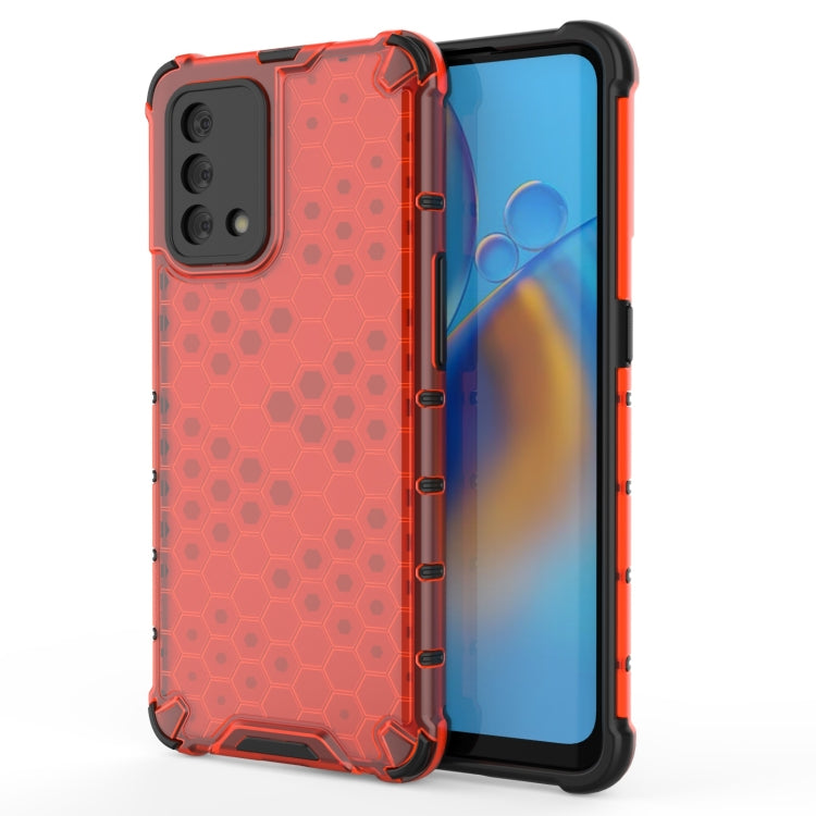 For OPPO A74 4G Shockproof Honeycomb PC + TPU Case(Red) by buy2fix